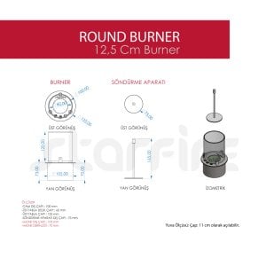 12'lik Yuvarlak Burner (Camlı)