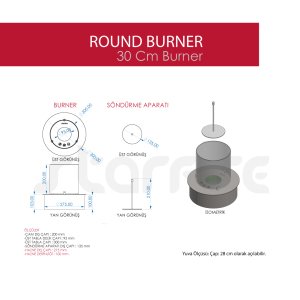 30'luk Yuvarlak Burner (Camlı)