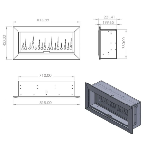 SK - 80 Elektrikli Şömine (Isıtmasız)