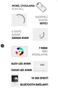 SK - 80 Elektrikli Şömine (Isıtmalı)