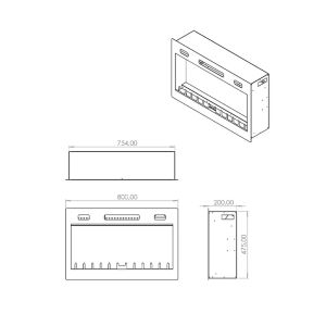 SC - 80 Elektrikli Şömine (Isıtmalı)