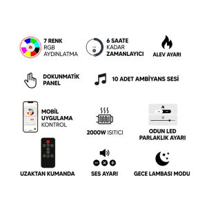 SC - 80 Elektrikli Şömine (Isıtmalı)
