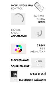 SC - 160 Elektrikli Şömine (Isıtmalı)