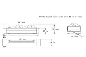 70 cm (3 Boyutlu) Elektrikli Şömine